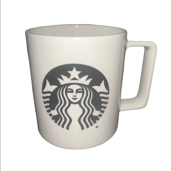 Starbucks 2015 Ivory with Starbucks Logo Made in USA 14 Ounces Coffee Mug - Picture 1 of 6